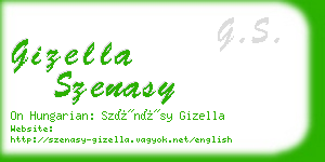 gizella szenasy business card